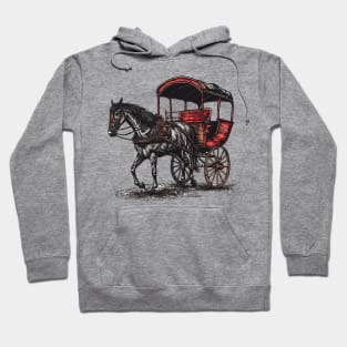 Vintage Amish Buggy Horse Drawn Carriages Buggy Wagon Hoodie